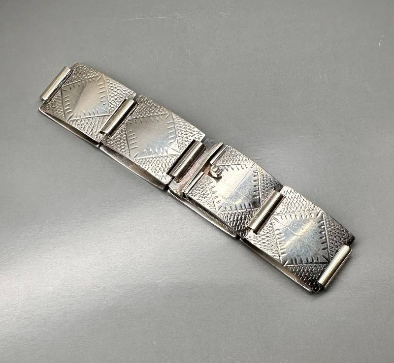 Antikes Boho Silver Panel Armband Handgemachtes 800Er Silber von SacredMagic