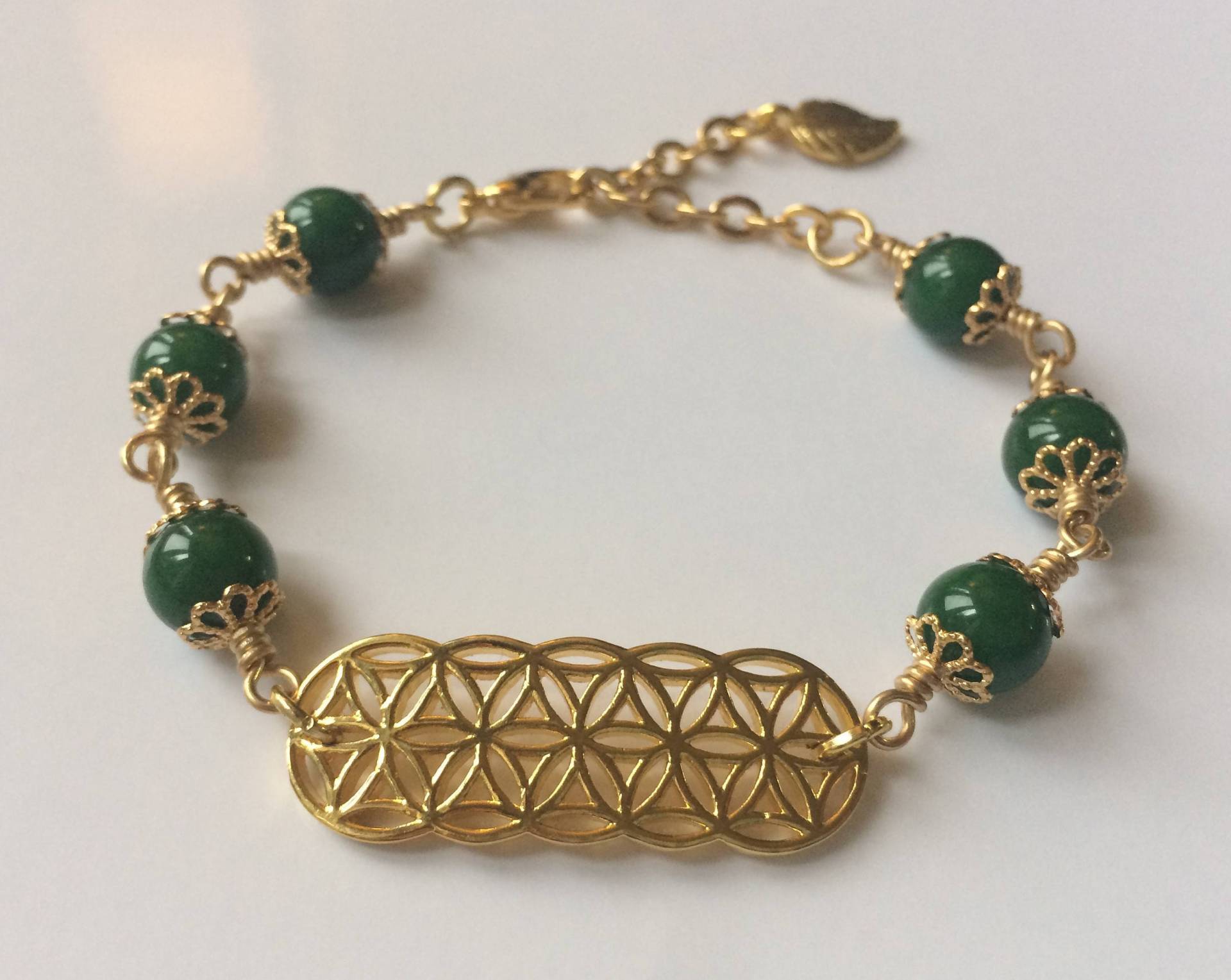 Grün & Gold Samen Des Lebens Perlenarmband Grün & Gold Samen Des Lebens Perlenarmband von SacredRegalia