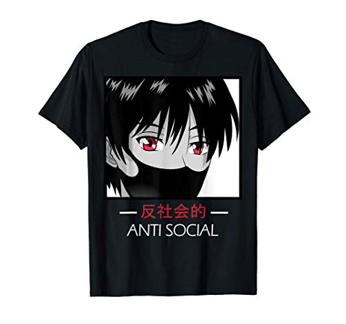 Anti Social - Anime Boy Aesthetic Vaporwave T-Shirt von Sad Japan Otaku Anime Cosplay Geschenk