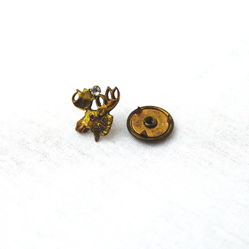 Antike Pap Loom Pin Mit Strass-Steinen Markiert Patentiert 22.06.09 Antike Pap Loom Pin Mit Strass-Steinen Markiert Patentiert 22.06.09 von SadDachshundVintage