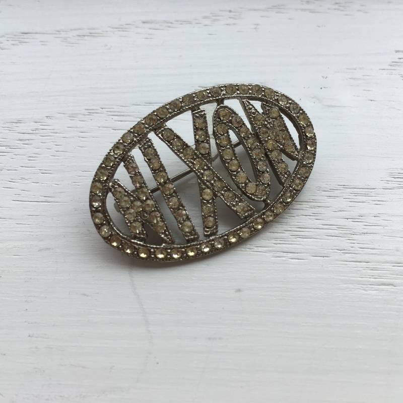 Jahrgang Nixon Strass Pin/Brosche Jahrgang Nixon Strass Pin/Brosche von SadDachshundVintage