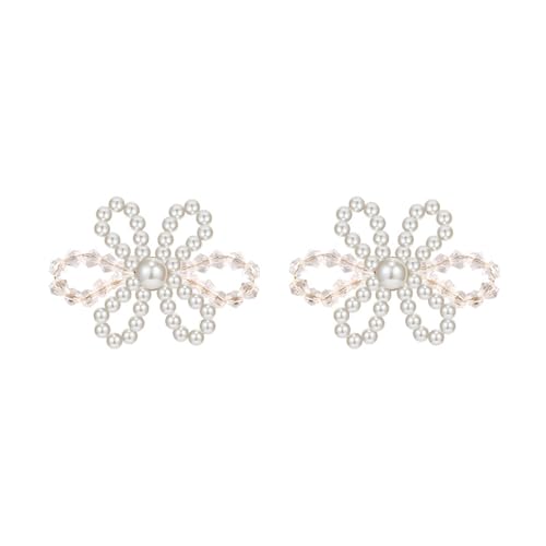 Saddgo Koreanische Perlen-Ohrstecker mit Schleife, elegante Perlen-Schmetterlings-Schleifen, Ohrringe für Frauen, Hochzeit, Party, Schmuck, Geschenk von Saddgo