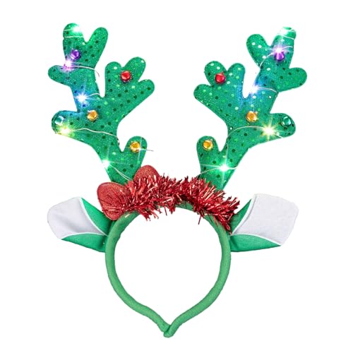 Saddgo LED-Stirnband, lustiges und stilvolles Rentiergeweih, Haarband, perfekt für Weihnachtsfeiern, Nachtclubs und Bühnenauftritte, Rentier-Stirnband, Geschenk für Familie, Geschenk, von Saddgo