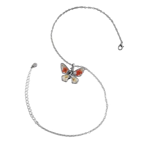 Saddgo Modische Schmetterlings-Halskette, exquisiter getrockneter Blumen-Engel-Anhänger, Halsband, Halskette, Choker, für Damen, Hochzeit, Party, Schmuck von Saddgo