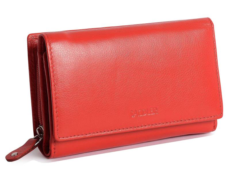 Saddler Eleanor Damen Leder 14.5 cm Trifold Geldbörse Clutch Mit Reißverschluss | Geschenk Verpackt - Rot von SaddlerLeather