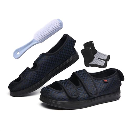 Damen-Sommer-Sandalen In Übergröße, Verstellbar, Atmungsaktiv, Diabetiker-Sandalen, Stilvolle, Leicht An- Und Auszuziehende Sommerhausschuhe Mit Riemen. Wide Fit Ödem Geschwollene (Color : Blue, Siz von SadiTy