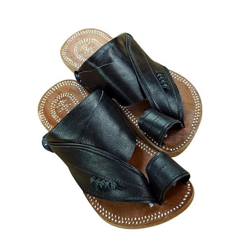 Herren Sommer Freizeit Bunion Corrector Sommer Strand Schuhe Hausschuhe, Bequeme, Modische, rutschfeste Big-Toe-Fußkorrektur-Sandalen, Zur Schmerzlinderung Bei Hallux-Valgus-Bunion (Color : Black, S Herren Sommer Freizeit Bunion Corrector Sommer Strand Schuhe Hausschuhe, Bequeme, Modische, rutschfeste Big-Toe-Fußkorrektur-Sandalen, Zur Schmerzlinderung Bei Hallux-Valgus-Bunion (Color : Black, S von SadiTy
