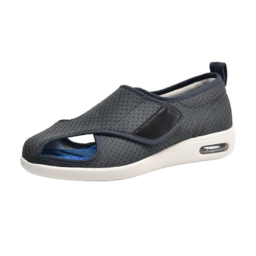 Männer Orthopädische Diabetische Schuhe, Herren Easy Closeure Open Toed Diabetic Schuhe, Einstellbare Offenzehe Operation Orthopädische Sandalen, Für Diabetische Ödeme (Color : Gris, Size : 54 EU) von SadiTy