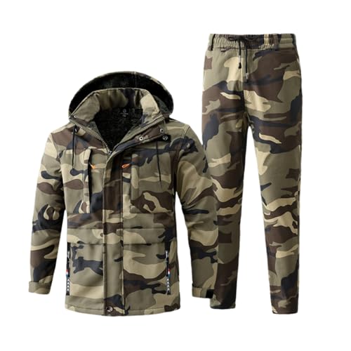 Winter Winddichte Wasserdichte Atmungsaktive Skianzüge, Herren Camouflage Skianzüge Jacke Schneehose Set, Isolierte Snowboard-Schneeanzüge, Für Liebhaber Von Outdoor-Freizeit (Color : A, Size : XL) von SadiTy