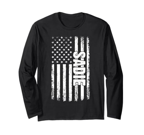 Sadie persönlicher Name American Flag Retro Frauen lustig Langarmshirt Sadie persönlicher Name American Flag Retro Frauen lustig Langarmshirt von Sadie Specialized First Girl Woman Name Tee