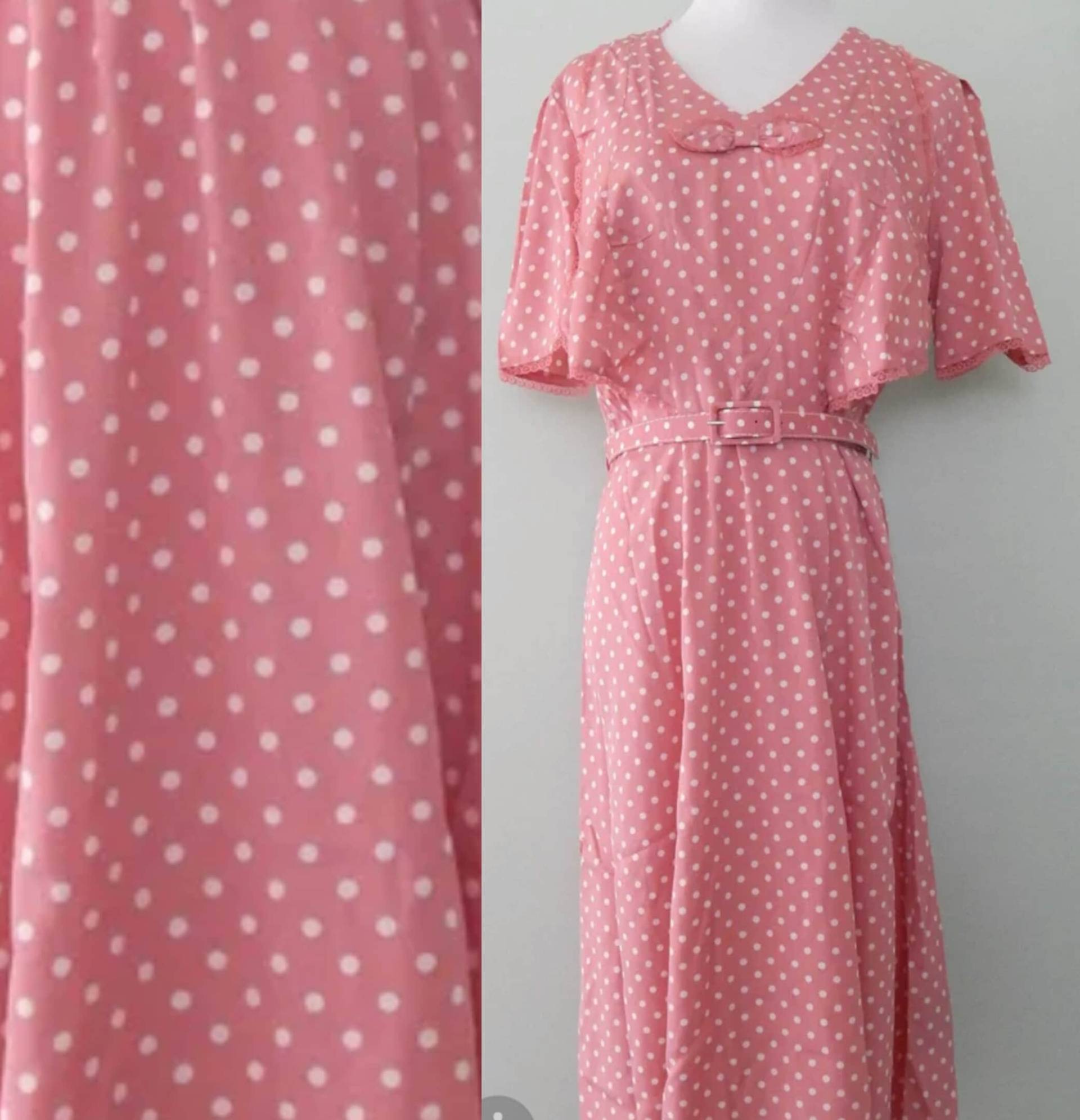 1950's "style' Rockabilly Rosa-Weißes Tupfenkleid 1950's "style' Rockabilly Rosa-Weißes Tupfenkleid von Sadies2nds