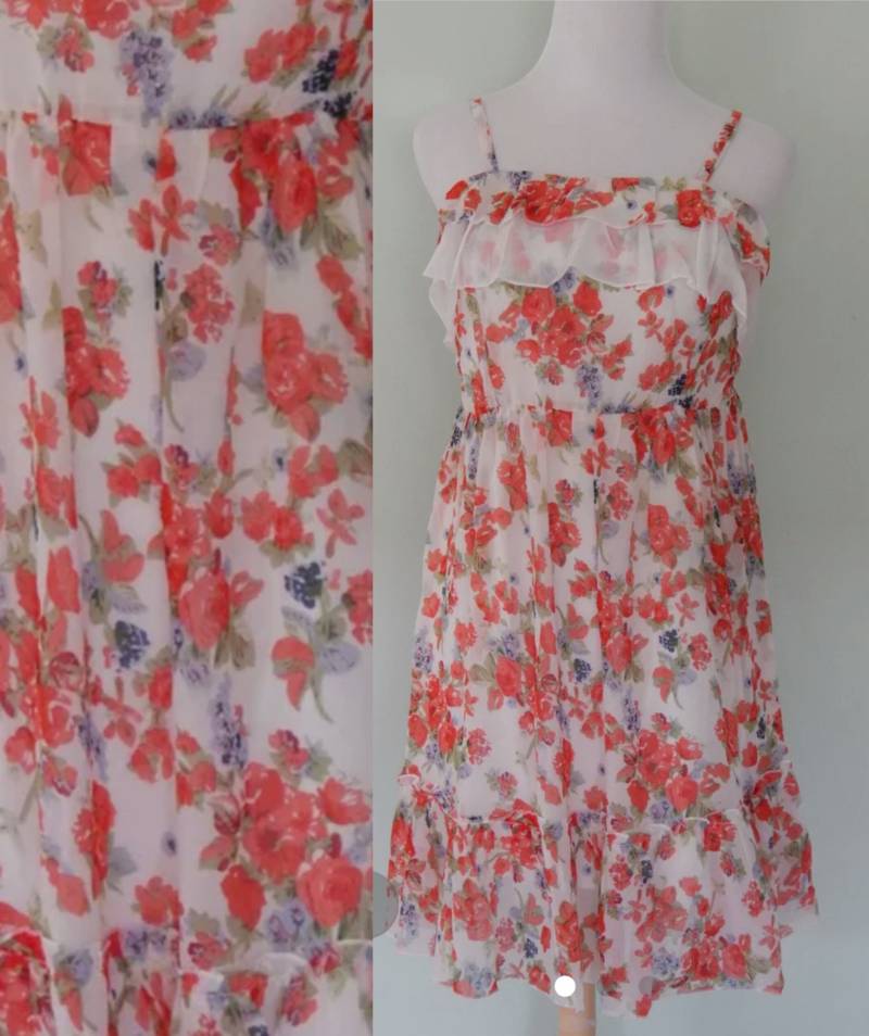 Florales Abendkleid, Abschlussball, Brautjungfer, Sommer, Spaghetti-Träger Größe 12 Florales Abendkleid, Abschlussball, Brautjungfer, Sommer, Spaghetti-Träger Größe 12 von Sadies2nds