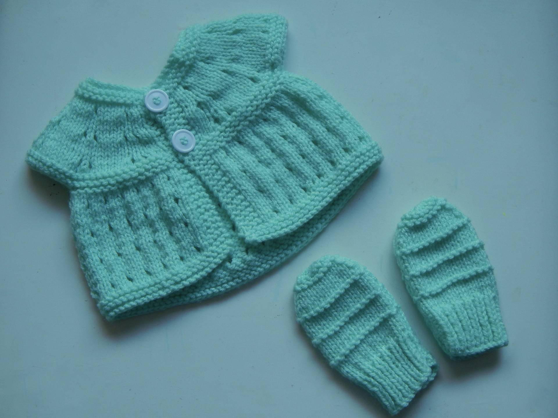 Neugeborenes Baby /Jade Strickjacke Und Handschuhe Set/ Gr. 00000 Neugeborenes Baby /Jade Strickjacke Und Handschuhe Set/ Gr. 00000 von Sadies2nds