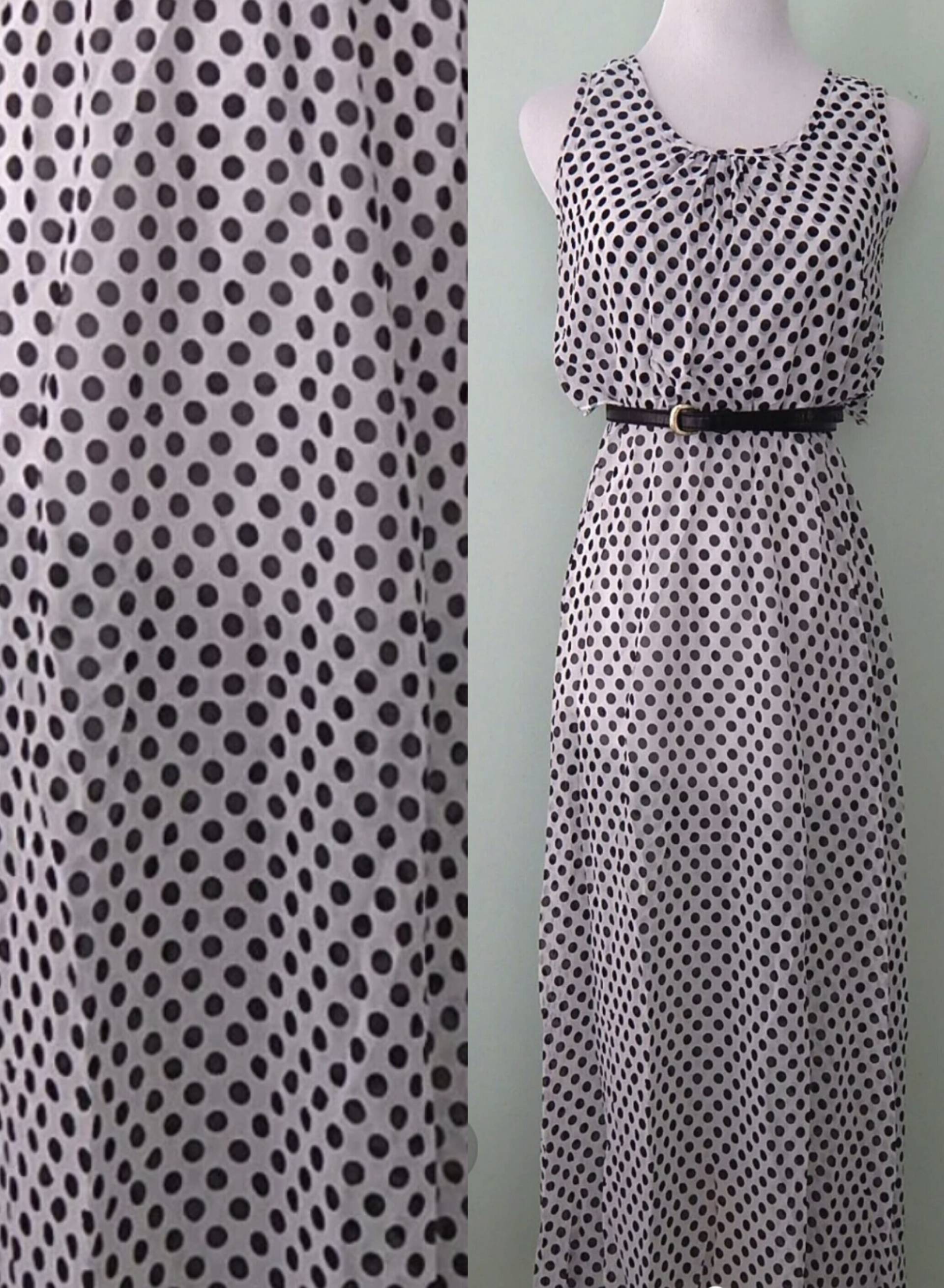 Polka Dot Schwarz-Weißes Kleid Im "style' Der 80Er Polka Dot Schwarz-Weißes Kleid Im "style' Der 80Er von Sadies2nds