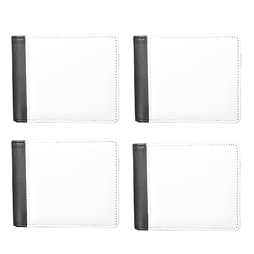 Sadkyer 4PCS Sublimation Wallet Capacity Wallet Blank for Men PU Heat Transfer DIY Bank Card Holder Bifold Wallet for Back School Gifts, weiß/schwarz, Einheitsgröße von Sadkyer