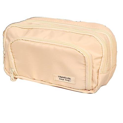 Sadkyer Japanisches Federmäppchen Federmäppchen Mädchen Aufbewahrungstasche Federmäppchen Student Schulbedarf, beige von Sadkyer