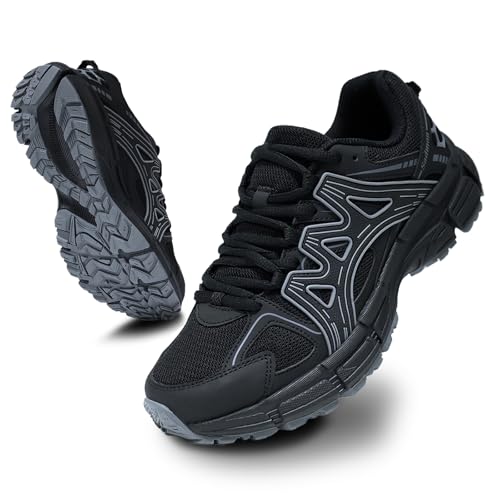 Damen Sneaker Running Tennis Schuhe rutschfeste Arbeitsschuhe Wanderschuhe Schwanz Laufschuhe, Retro Schwarz, 39 EU von Sadmon