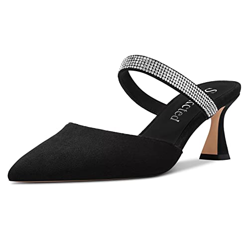 Saekcted Damen Chunky Blockabsatz Mittlerem Absatz Heel Spitze Zehenkappe Pumps Slip-on Diamant Kristall Lässig Cute Pantoletten Schuhe Schwarz 38 EU Saekcted Damen Chunky Blockabsatz Mittlerem Absatz Heel Spitze Zehenkappe Pumps Slip-on Diamant Kristall Lässig Cute Pantoletten Schuhe Schwarz 38 EU von Saekcted