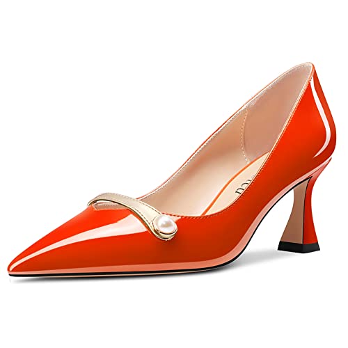 Saekcted Damen Chunky Blockabsatz Mittlerem Absatz Heel Spitze Zehenkappe Pumps Slip-on Perlen Abschlussball Dress 6.5 cm Heels Orange 38 EU Saekcted Damen Chunky Blockabsatz Mittlerem Absatz Heel Spitze Zehenkappe Pumps Slip-on Perlen Abschlussball Dress 6.5 cm Heels Orange 38 EU von Saekcted