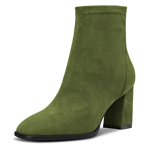 Saekcted Damen Hoher High Chunky Blockabsatz Absatz Heel Geschlossene Eckige Zehenkappe Stiefeletten Slip-on Klassisch Reißverschluss 7.5 CM Heels Schuhe Grün C 38 EU Saekcted Damen Hoher High Chunky Blockabsatz Absatz Heel Geschlossene Eckige Zehenkappe Stiefeletten Slip-on Klassisch Reißverschluss 7.5 CM Heels Schuhe Grün C 38 EU von Saekcted