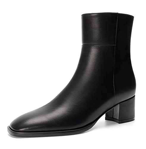 Saekcted Warme Damen-Stiefeletten, klobiger Blockabsatz, niedriger Absatz, Stiefel mit Reißverschluss, quadratische Zehenpartie, Chelsea Bootie, schwarz, 38 EU Saekcted Warme Damen-Stiefeletten, klobiger Blockabsatz, niedriger Absatz, Stiefel mit Reißverschluss, quadratische Zehenpartie, Chelsea Bootie, schwarz, 38 EU von Saekcted