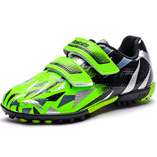 Saekeke Fußballschuhe Kinder TF Fussballschuhe Jugendliche Leicht Outdoor Verschleißfest Professionelle Athletic Trainingsschuhe Unisex Grün EU29 von Saekeke