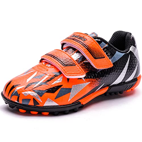 Saekeke Fußballschuhe Kinder TF Fussballschuhe Jugendliche Leicht Outdoor Verschleißfest Professionelle Athletic Trainingsschuhe Unisex Orange EU28 von Saekeke