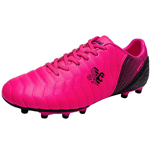 Saekeke Fußballschuhe Mädchen Fussballschuhe Jungen FG/AG Fussball Professionelle Trainingsschuhe Outdoor Sport Football Schuhe für Unisex-Kinder Pink/Weiß EU 35 von Saekeke