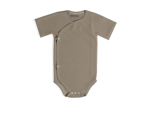 Sämann Wickelbody Kurzarmbody aus 100% Bio Baumwolle gerippt Simply Taupe | Größe 3-6 Monate von Sämann