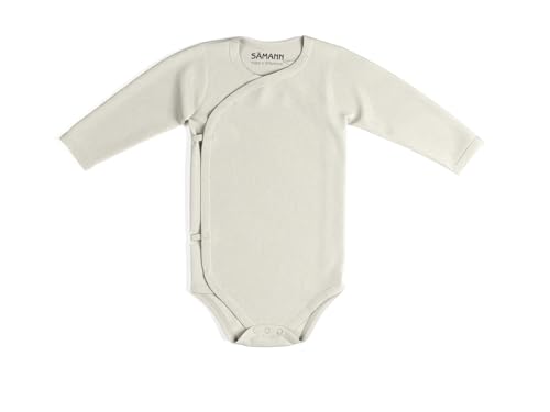 Sämann Wickelbody Langarmbody aus 100% Bio Baumwolle gerippt Coconut Milk | Größe 9-12 Monate von Sämann