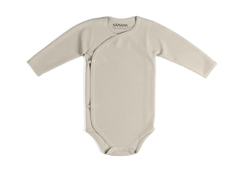 Sämann Wickelbody Langarmbody aus 100% Bio Baumwolle gerippt Oat Milk | Größe 3-6 Monate von Sämann