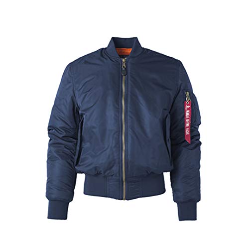 Saeohnssty Militärische taktische Herren Army MA-1 Flugbomberjacke Baseball Varsity College Pilot Air Force Wasserdichter Wintermantel, Marineblau dick, XXL von Saeohnssty