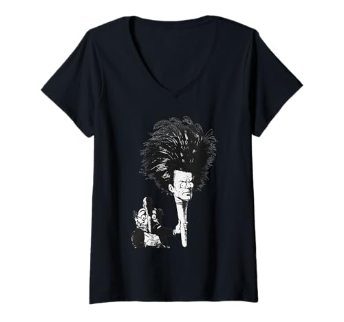 Damen Gustav Mahler Paint Brush Karikatur Vintage T-Shirt T-Shirt mit V-Ausschnitt von Saf's Vintahe Gustav Mahler Paint Brush Tee Shirt
