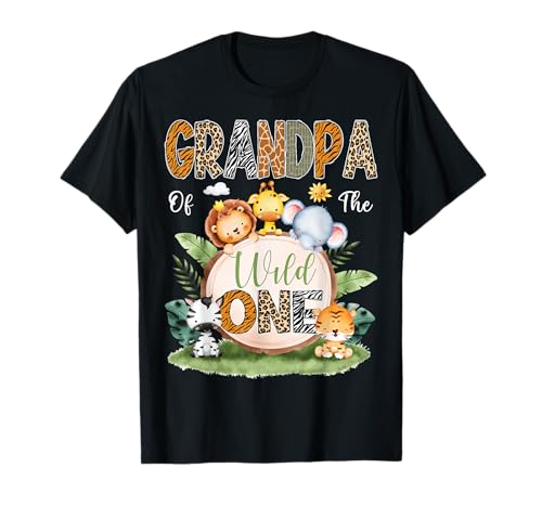 Grandpa Of The Wild One 1. Geburtstag Kinder Safari Dschungel T-Shirt Grandpa Of The Wild One 1. Geburtstag Kinder Safari Dschungel T-Shirt von Safari First Birthday Family Matching Tees