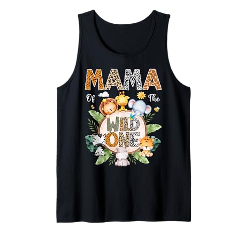 Mama of The Wild One First Birthday Safari Dschungeltier Tank Top Mama of The Wild One First Birthday Safari Dschungeltier Tank Top von Safari Jungle 1St Birthday Family Matching