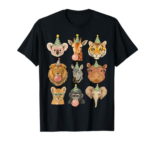 Niedliche Partytiere Geburtstag Tierwelt Zoo Geburtstag Jungen Kinder T-Shirt Niedliche Partytiere Geburtstag Tierwelt Zoo Geburtstag Jungen Kinder T-Shirt von Safari Jungle Animal Birthday Party Outfit