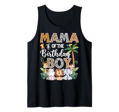 Mama of The Birthday Boy Safari Dschungel Bday Party Tank Top von Safari Lover Birthday Boy Family Matching