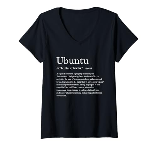 Damen Ubuntu Definition - Afrikanische Kultur Zulu Xhosa Südafrika T-Shirt mit V-Ausschnitt von Safari Resource - African Wildlife