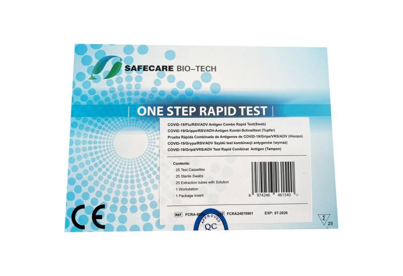 Safecare Bio-Tech PSA-Schnelltest Safecare 5in1 Profitest COVID-19 / Grippe / RSV / ADV-Antigen Kombi-Sc von Safecare Bio-Tech