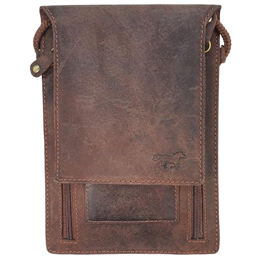 Safekeeepers Brustbeutel - Brustbeutel Tasche - Brustbeutel Leder - Brusttasche - Brustbeutel Herren Leder - Brustbeutel Herren Damen (Braun Jäger, XL) von Safekeepers