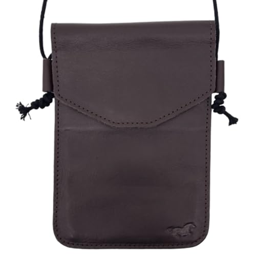 Safekeepers - Brusttasche - Brustbeutel - Leder Brustbeutel Brusttasch Handy - Bustbeutel - Brusttasche Herren - brustbeutel mädchen - ümhangtasche (Braun, M) von Safekeepers