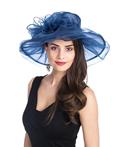 SAFERIN Damen-Fascinator aus Organza, Kirche, Kentucky Derby, für die Braut, Teeparty, Hochzeit, Tz-Navy Bowknot SAFERIN Damen-Fascinator aus Organza, Kirche, Kentucky Derby, für die Braut, Teeparty, Hochzeit, Tz-Navy Bowknot von Saferin