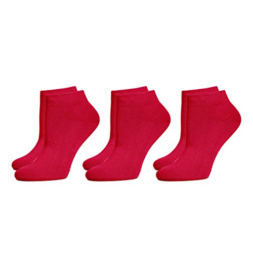 3er Pack Sneaker Socken Rot, 43-46 von Safersox