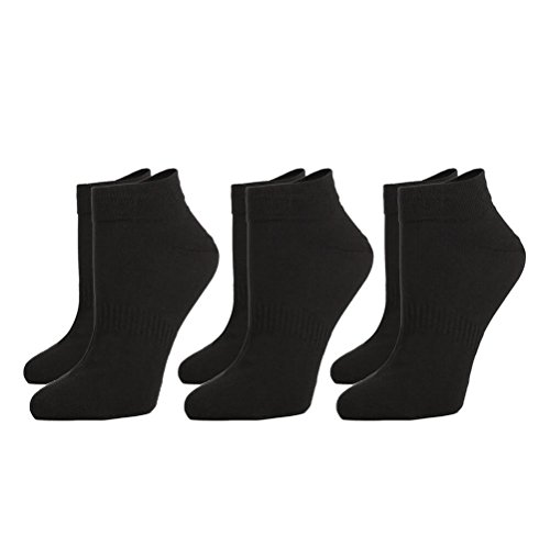 3er Pack Sneaker Socken Schwarz, 35-38 von Safersox