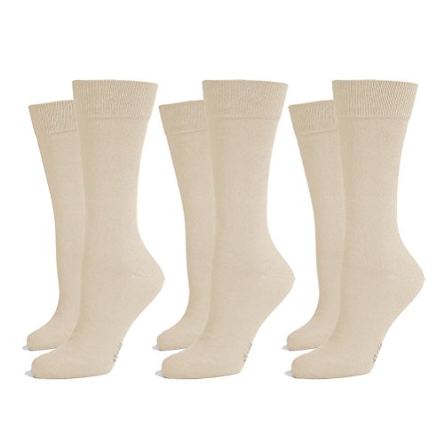 Safersox 3er Pack Business Socken Beige, 35-38 von Safersox