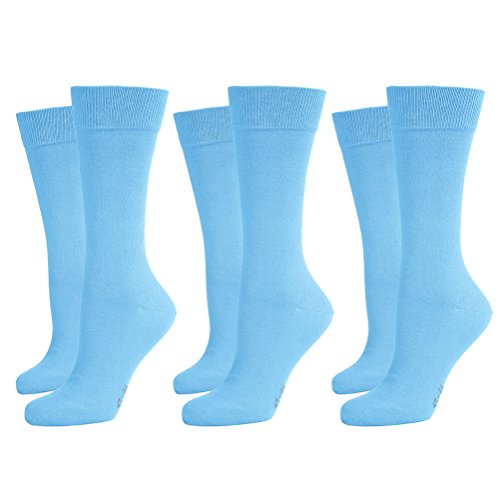 Safersox 3er Pack Business Socken Hellblau, 39-42 von Safersox