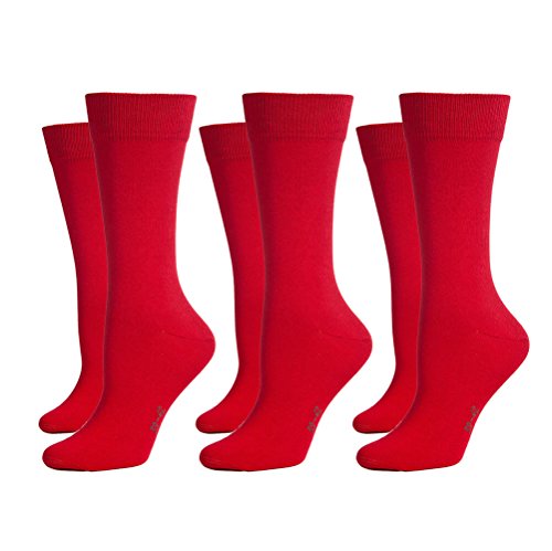 Safersox 3er Pack Business Socken Rot, 39-42 von Safersox