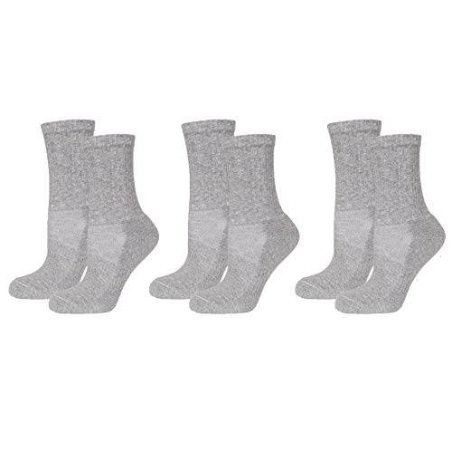 Safersox 3er Pack Sportsocken Grau meliert, 39-42 von Safersox