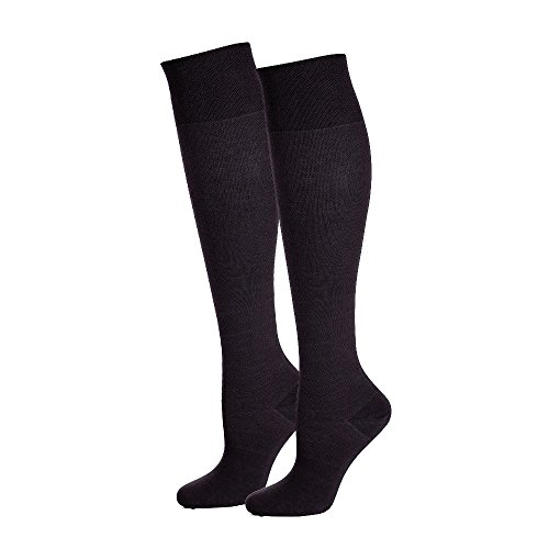 Safersox Premium-Komfort Kompressionsstrümpfe der Klasse 1 für Damen und Herren - in tollen Farben - für tagelanges Tragen ohne Waschen! (42/43, Schwarz) von Safersox