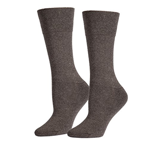 Safersox Silbersocken/Diabetikersocken für Damen und Herren mit Frottesohle, Braun meliert, Gr. 43-46 von Safersox